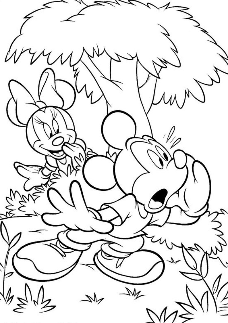 kolorowanka Myszka Miki i Minnie, malowanka do wydruku dla dzieci nr 13